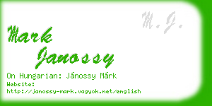 mark janossy business card